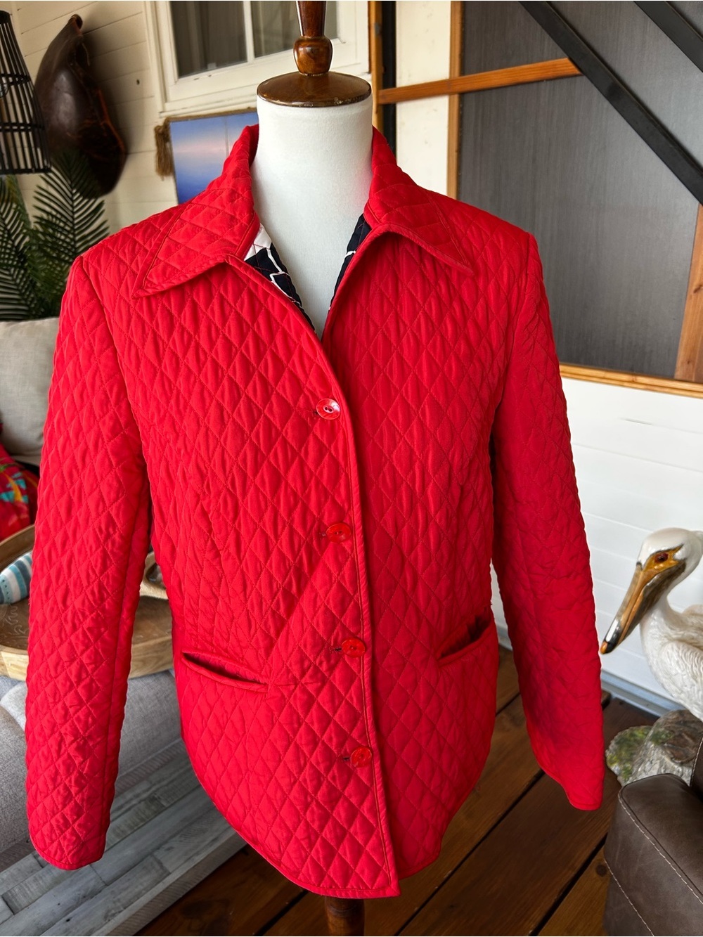 Women’s Norton McNaughton Red Quilted Jacket Size 10 Lightweight Coat